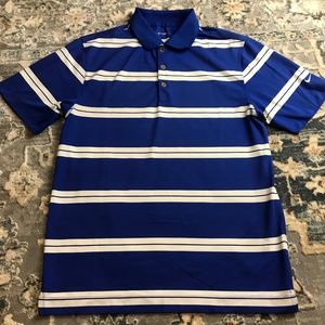 Nike Performance Blue White Stipe Polo Small